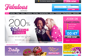 Fabulous Bingo, home page