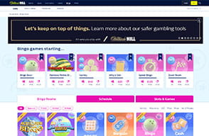The home page of William Hill bingo